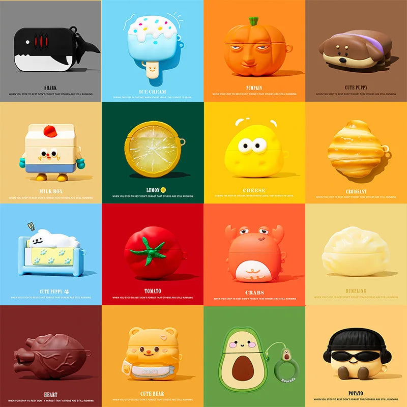 3D Ice Cream Puppy Cartoon Cover for AirPods 4 Case Cute Earphone Case for AirPods Pro 3 2 Charging Cover for AirPods 4 3 2 1