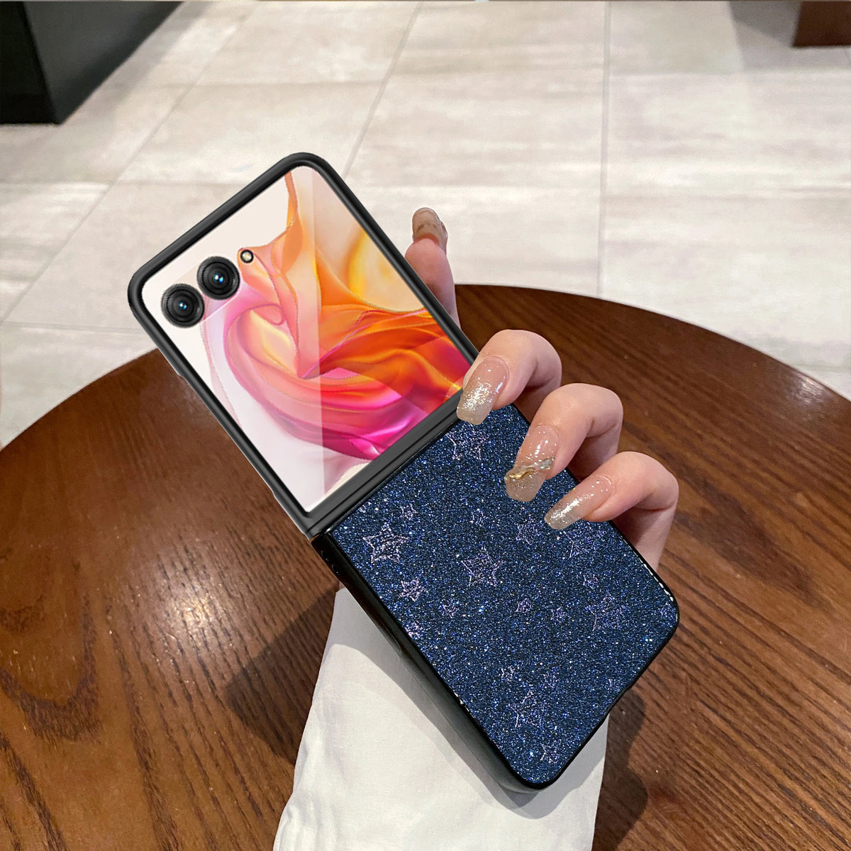 Luxury Stars Pattern Artificial Leather Phone Case For Motorola Razr 50 60 70 Ultra + 2024 + 2025 +2026 Matte Hard Fashion Cover