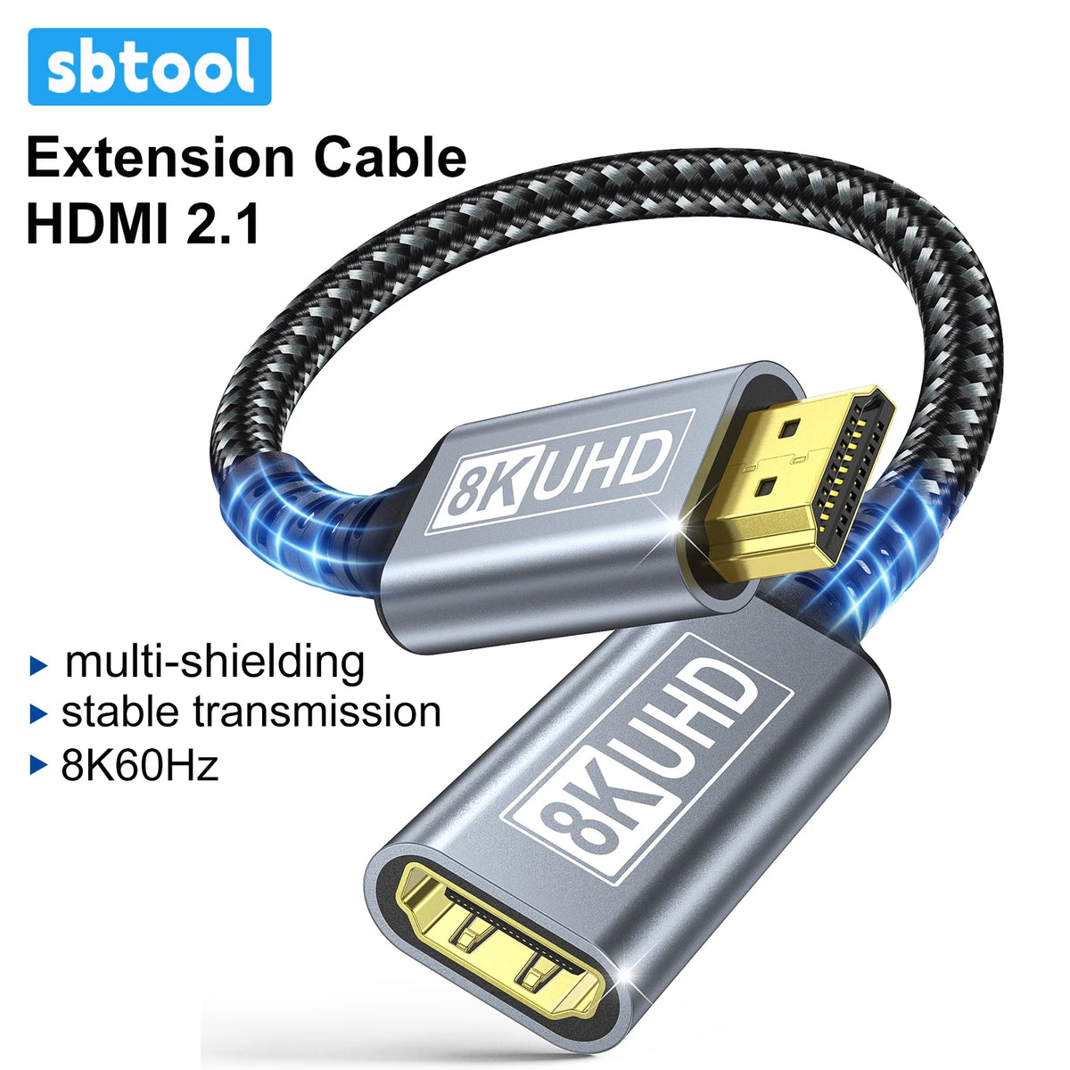 8K 60Hz HDMI 2.1 Extension Cable Male to Female HDR 4K 120Hz HDMI Extender Cord for Gaming Monitor PC TV