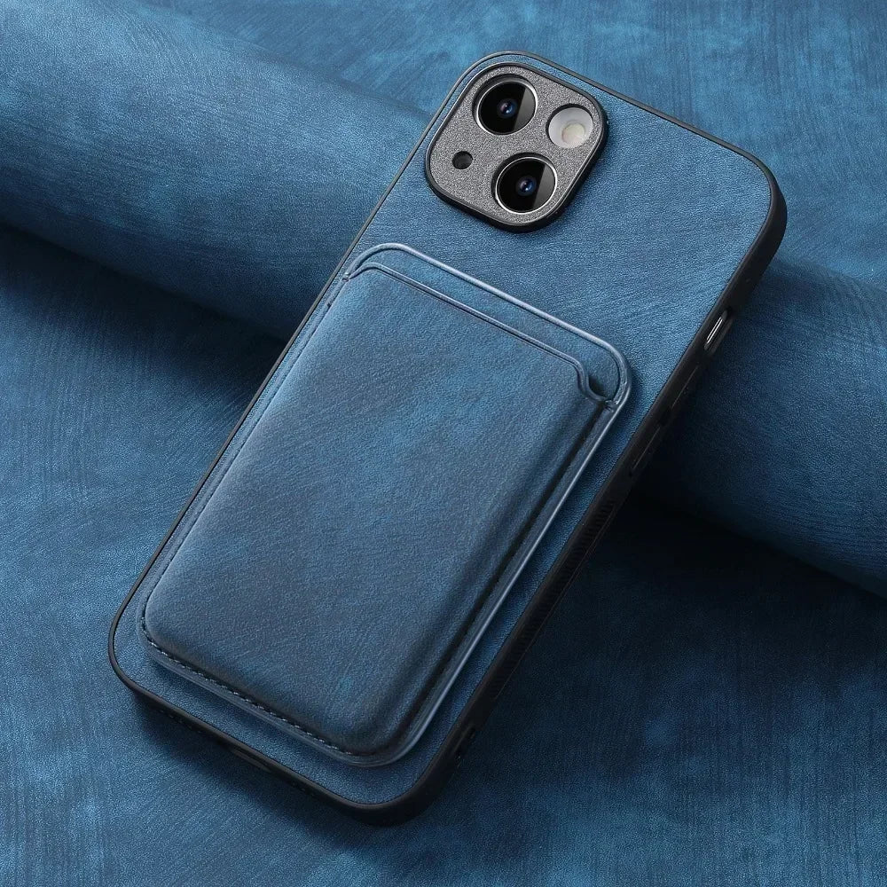 Vintage Leather Case with Detachable Magnetic Wallet Card Holder For iPhone 11 12 13 14 15 16 17 Pro Max Plus Protective Cover