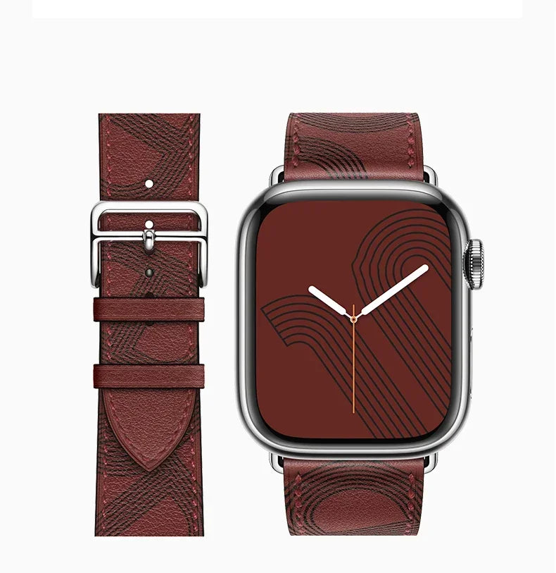 Genuine Leather Bracelet Strap For Apple Watch Band 45mm 49mm 41mm 44mm 42mm 46mm Leather Wristband iWatch Ultra 11 10 9 8 7 6 5