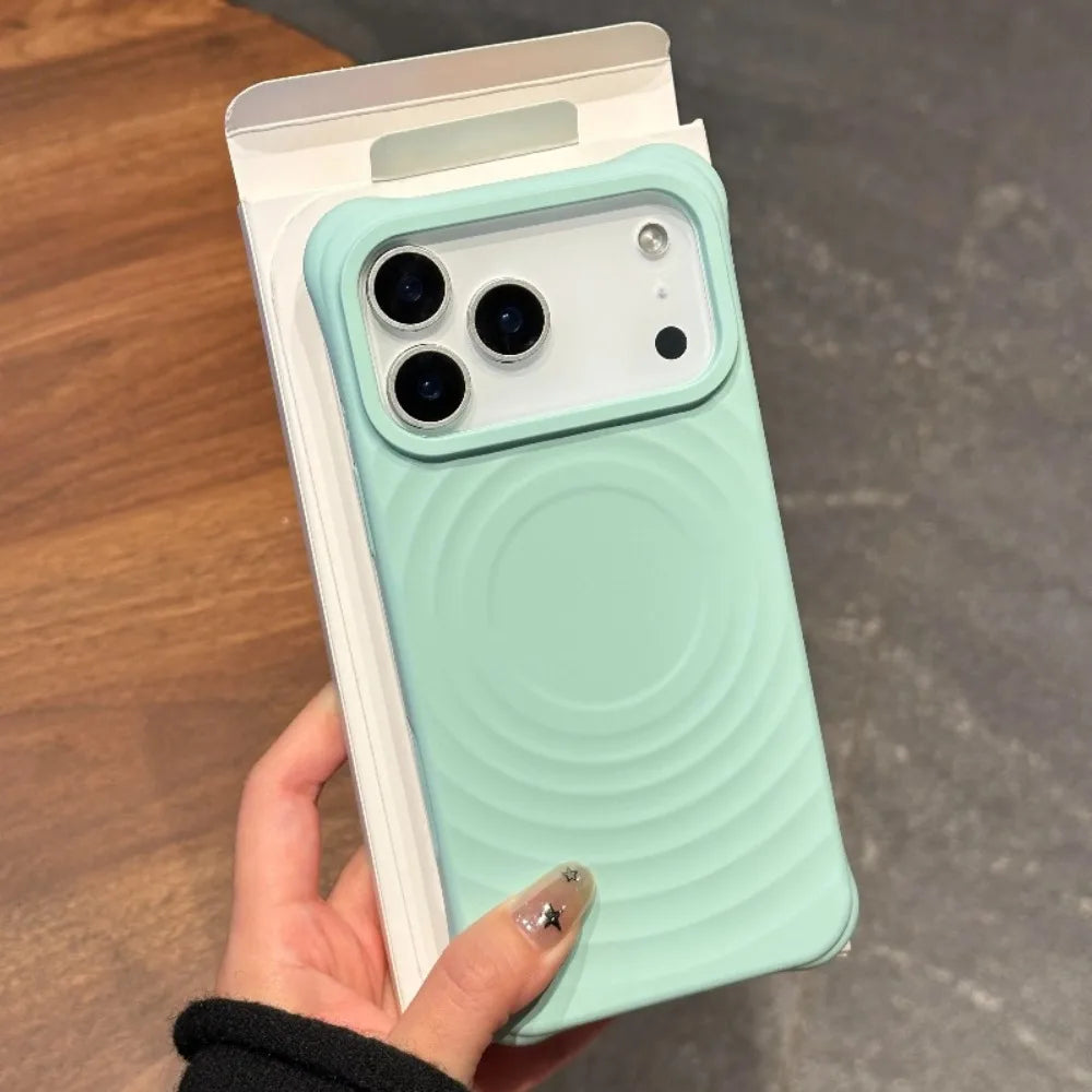 New Liquid Silicone Ripples Magnetic For MagSafe Phone case for iPhone 17 Air 16 15 14 13 Plus 17Pro Max Corrugated Soft Cover