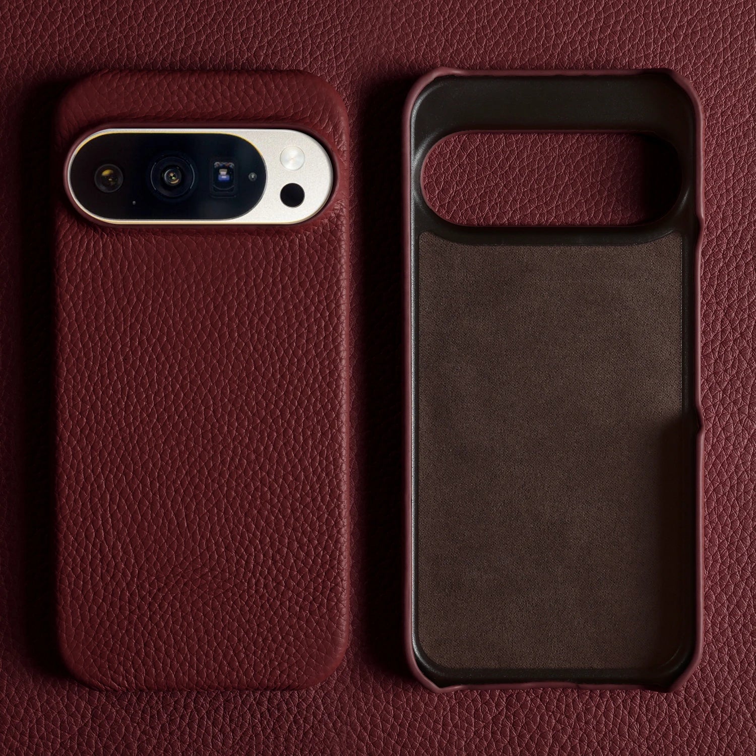 Luxury Lychee Grain Genuine Leather Back Cover Case For Google Pixel 10 Pro XL 9 8 7 6 5 5A 6A 7A 8A 9A Phone Cases Coque Funda