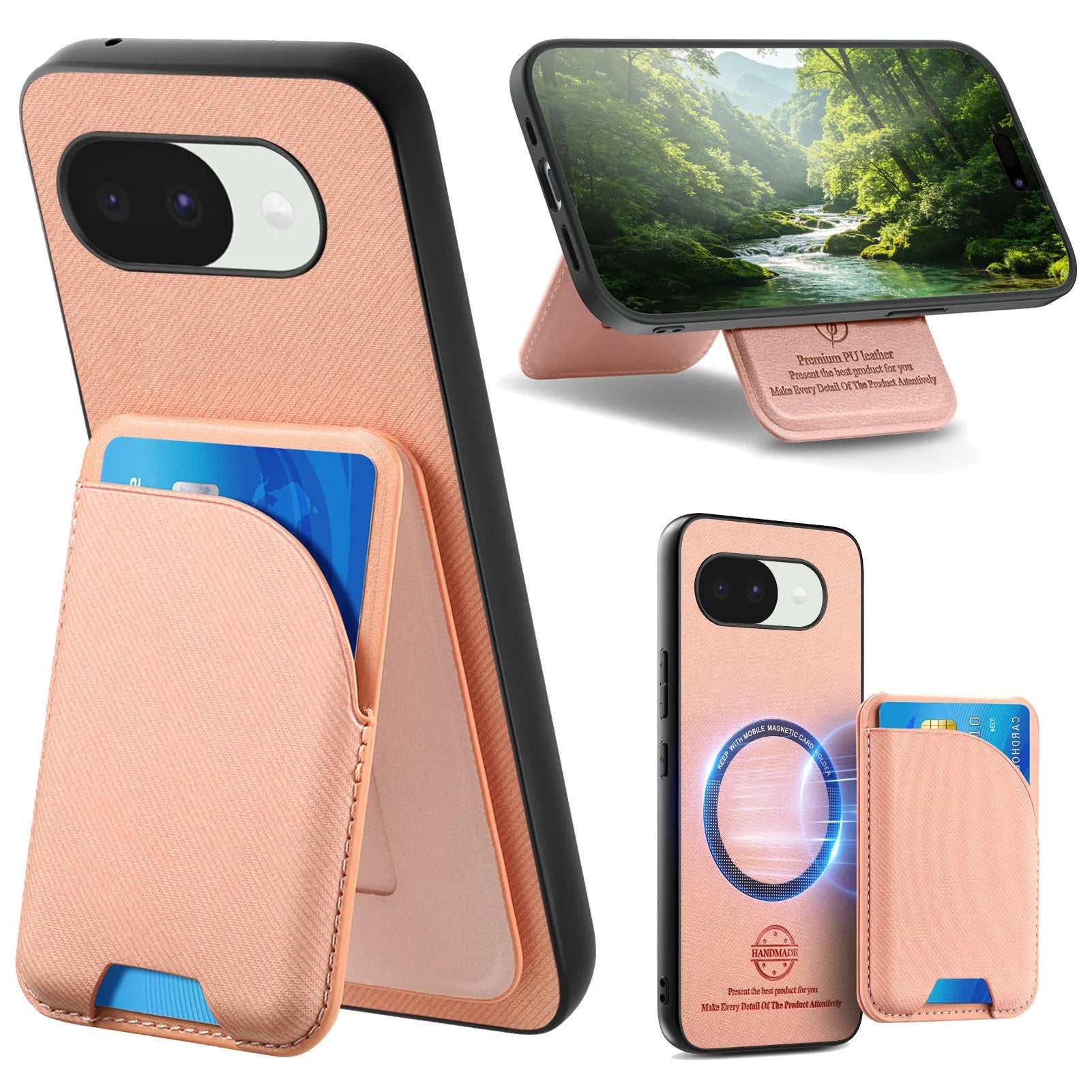 2 in 1 Detachable Cards Solt Wallet Stand Leather Case for Google Pixel 11 Pro XL 10A 9A Shockproof for Magsafe Slim Fit Cover