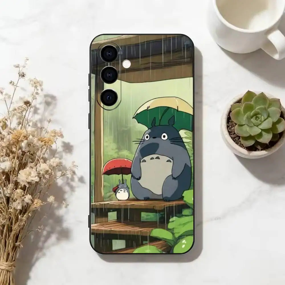 cute totoro cat  Phone Case For Samsung Galaxy A73,A72,A71,A70,A53,A52,A51,Others Soft Black Cover