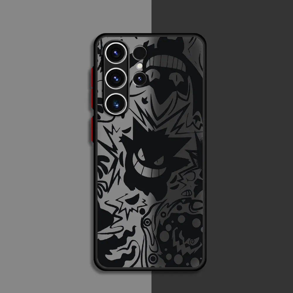 Pokemon Gengar Matte Case For Samsung Galaxy S22 S23 S20 S21 FE S10 S9 Plus S24 S24Ultra Capa Note 20 Ultra 10 Lite Phone Fundas