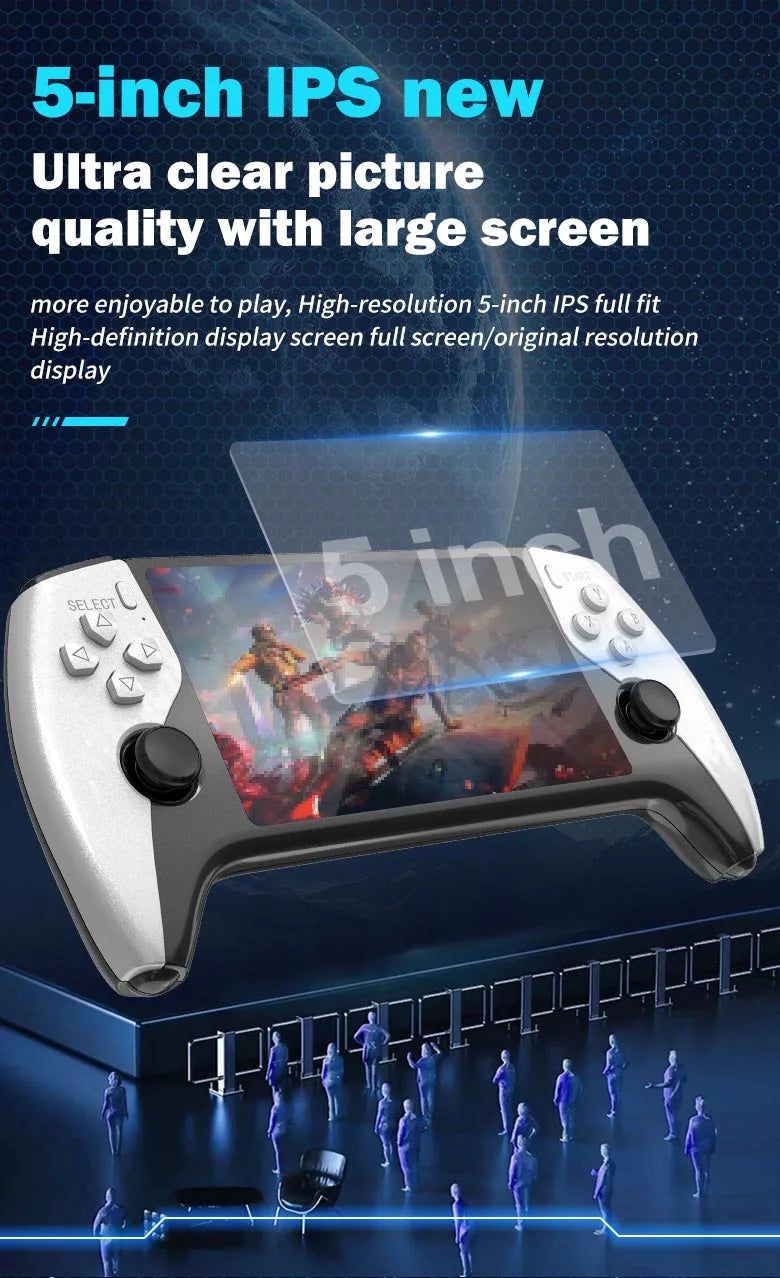 Multifunctional 5 Inch IPS HD Retro Handheld Game Console SF3500 Support Multi-System with FHD Port& Dual Core,256GB Expandable