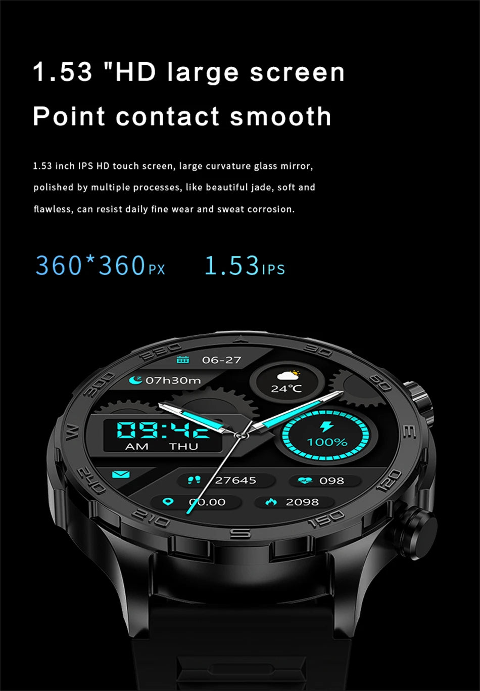 New GPS Track Smart Watch Men AMOLED HD Screen Outdoor Sports Fitness Heart Rate NFC IP68 Waterproof Bluetooth Call Smart Watch