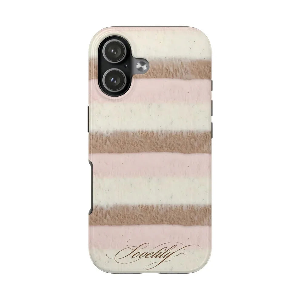 Pink & Brown Sweetness Phone Case for iPhone 17 16e 16 15 14 13 12 11 X XS XR XSMAX 7 8 Air Pro Max Plus Double-layer Back Cover