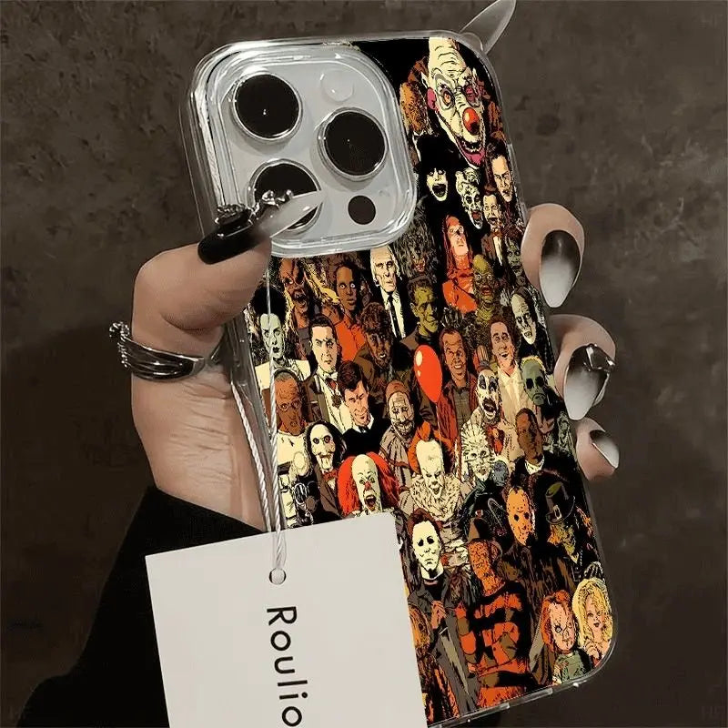 Halloween Horror Character Collection Phone Case For iPhone 17 16 15 14 13 12 11 Pro Max XR XS MAX 7 8 PLUS Air INS Gift Cover
