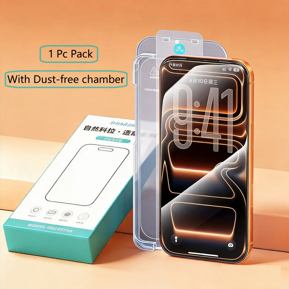 SAMZHE 3D Hot-bending Screen Protector for iPhone 17 Pro Max 16 Pro HD Full Coverage Corning Tempered Glass Film for iPhone 17