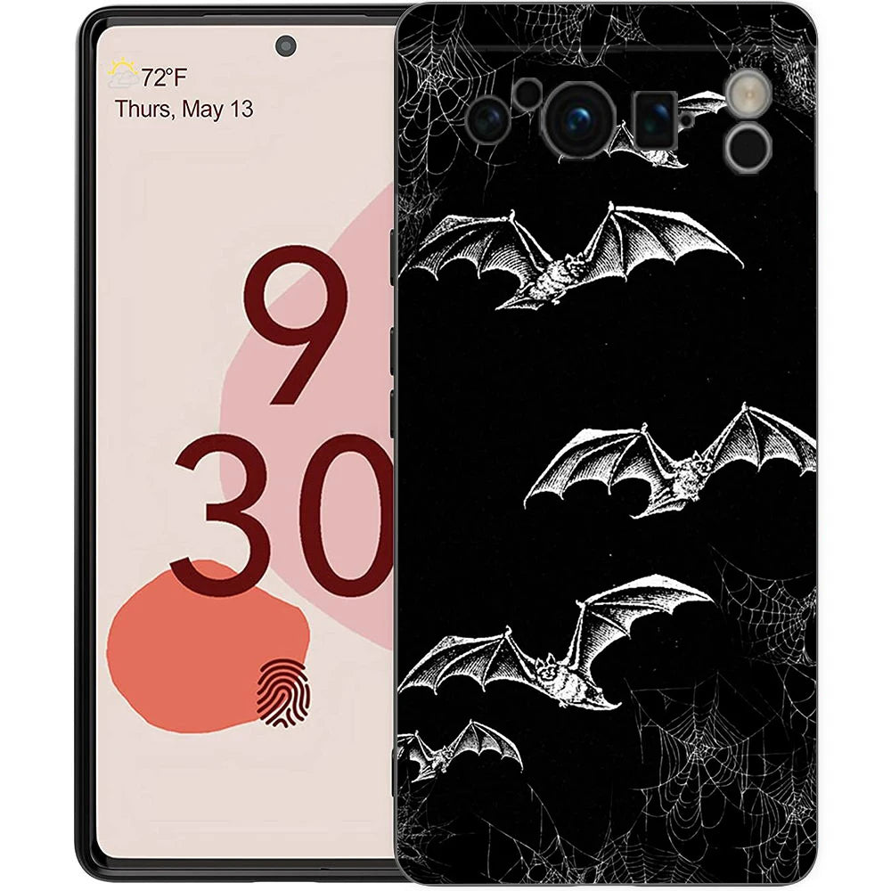 Goth Vampire Bat animal Phone Case For Google Pixel 10A 10 9 8 7 6 Pro XL 9A 8A 6A 7A 5G Soft Shockproof TPU Black Cover