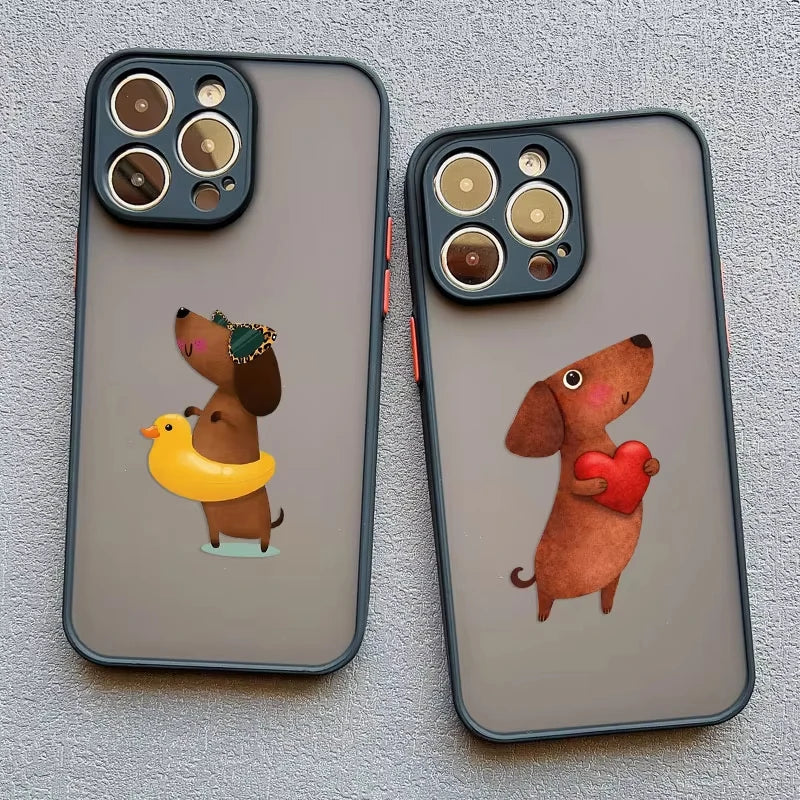 Funny Dancing Dachshund Sausage Dog Phone Case For Samsung Galaxy S26 S25 Ultra S24 S23 FE S22 S21 Plus S20 A56 A55 A54 Cover