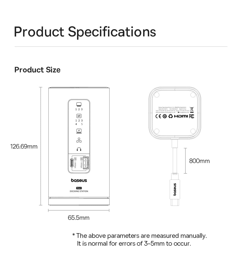 Baseus USB C Hub to DP 4K@60Hz HDMI DisplayPort 11-IN-1 Docking Station Triple Display RJ45 PD 100W For Window Mac USB 3.1 HUB