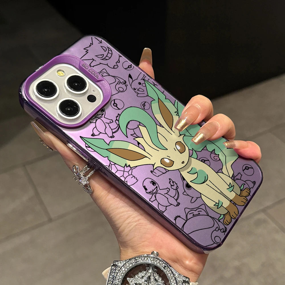 Cartoon Pokemons Umbreons Phone Case for Samsung Galaxy S26 S25 Edge S24 S23 S22 S21 FE S20 Ultra Plus 5G Silver Hard Cover