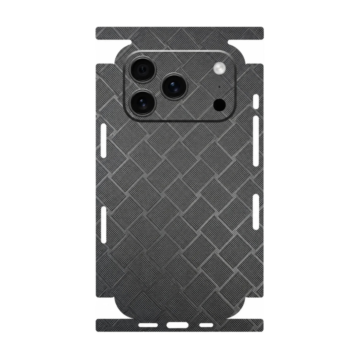 Full Wrap Faux Leather 3D Embossed Back Skin for iPhone 17 16 15 14 13 Pro Max Anti Scratch Rear Protective Film Sticker