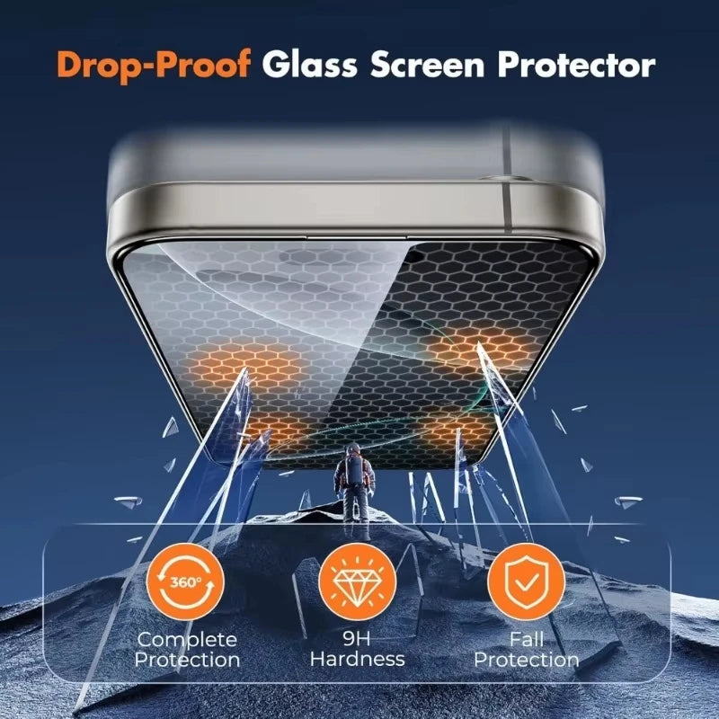 Dust Free Easy Installation HD Screen Protectors For iPhone 18 Pro Max 17 Pro Max 16 Pro 15 14 13 12 11 XR X Air Tempered Glass