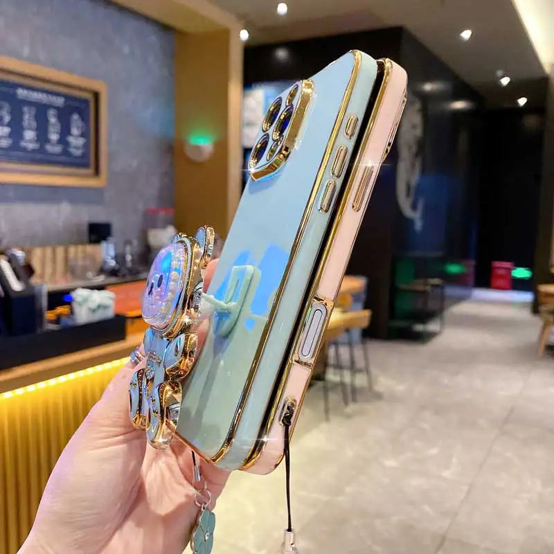 Clover Strap Lanyard Love You Bear Phone Holder Case On For iPhone 8 Plus 7 6 6s Plus Se 2020 7plus 8plus X XR XS Max Back Cover