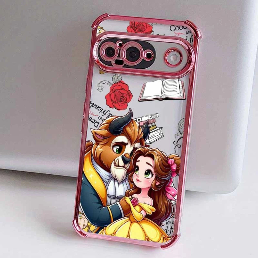 Beauty and the Beast Phone Case For Google Pixel 10A 9A 9 8A 8 7A 7 Pro XL Plating Drop-proof Transparent Soft Cover