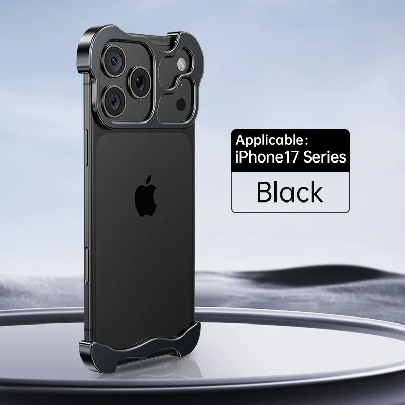 Luxury Irregular Aluminum Alloy Bumper Phone Case For IPhone 12 13 14 15 16 17 Pro Max 17Air Lens Film Protection Metal Cover