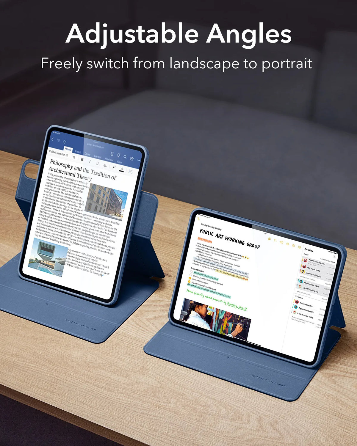 ESR for iPad Pro 12.9 Case(6th/5th)Magnetic Cover Adjustable Stand for iPad Pro 11 Inch Case(4th/3rd/2nd/1st)