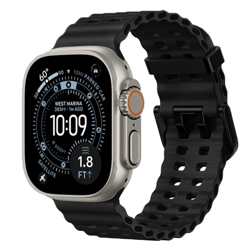 Ocean Strap For Apple Watch Band Ultra 3/2 49mm Series12 11 10 46mm Sports Bracelet Wristband iWatch 9 8 7 6 5 SE 45/44mm Correa