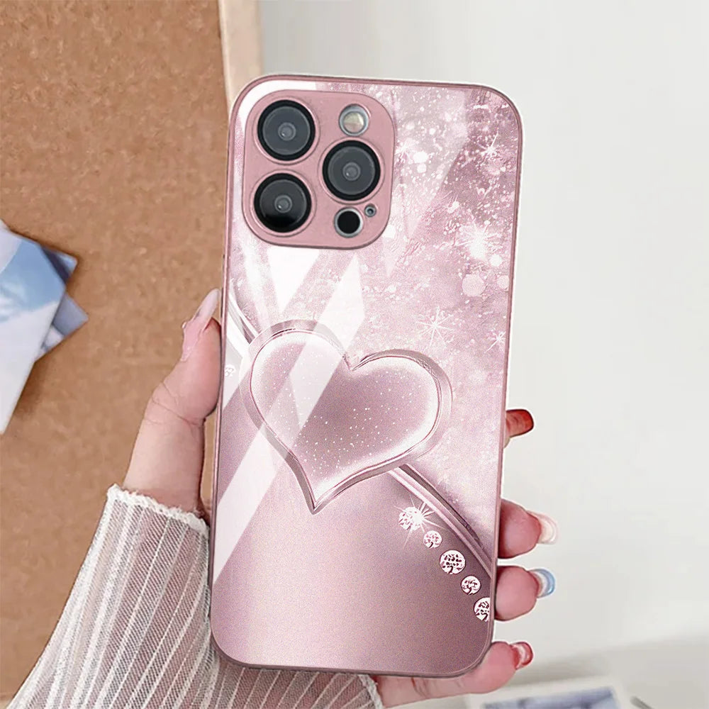 Cherry Painted Hard Phone Case For Samsung S25 Ultra S26 S24 S23 S22 S 25 Plus S21 S20 FE Cases Tempered Glass Back Cover Funda
