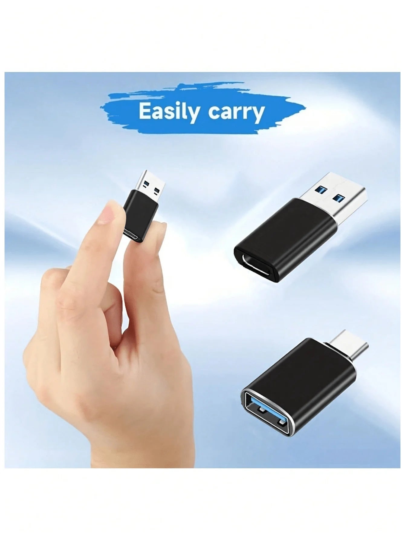 8pcs USB-C Adapter Set: USB 3.0 OTG, Micro USB To USB-C, Fashionable Black Metal Surface - Compatible With MacBook Pro, Smartphones, Laptops, PCs, USB Adapter