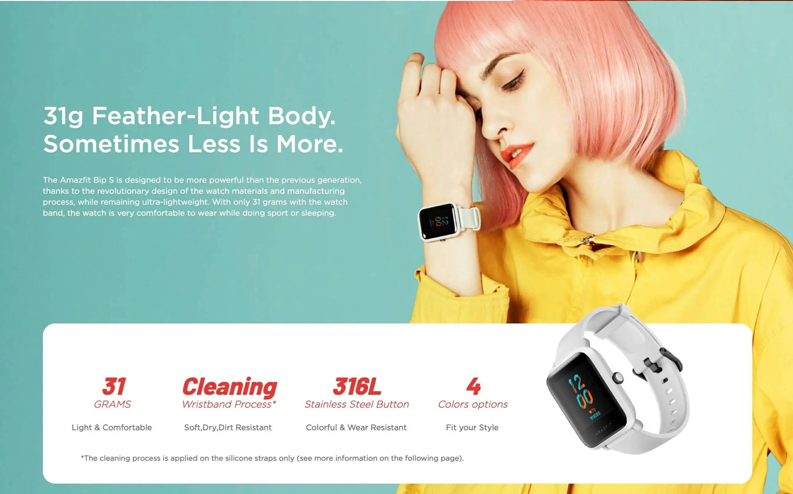 Amazfit SmartWatch Bip S GPS GLONASS 31g Feather-Light Body Bluetooth Heart Rate Measurement Sports Watch Used 90-95 New No Box