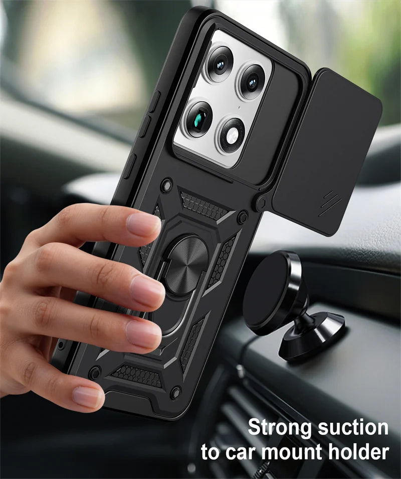 For Motorola Signature 5G Slide Camera Protection Armor Phone Case For Moto Signature 5G Car Magnetic Holder Metal Ring Cover