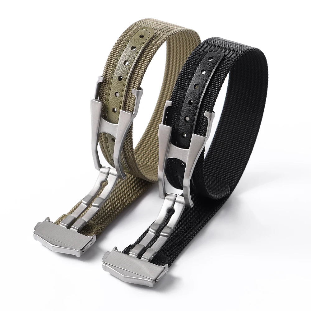 20mm Canvas Nylon Watch Strap For Omega for Swatch For Seiko Men Women Sport Washable Folding Buckle Watchband Watch Accessories