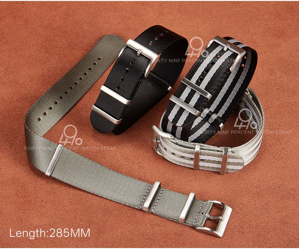 One Piece Fabric Watchband 20mm Watch Band Seatbelt Nylon Nato Strap Sport Men Bond 22mm Watch Bracelet for Omega Seiko