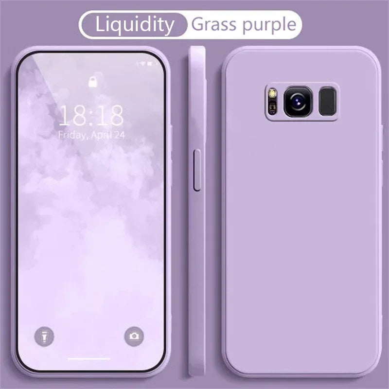Simple Silicone Phone Case for Samsung Galaxy S8 S9 S10 S20 S21 S22 S23 S24 S25 FE Plus Camera Protective Shockproof Back Cover