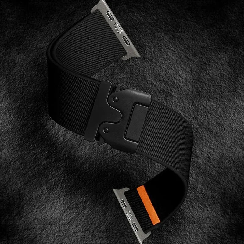 Elastic Nylon Strap for Apple Watch band Ultra 2 49mm 46-42-45mm 41-44mm parachute buckle Bracelet IWatch Series 10 9 8 7 6 SE