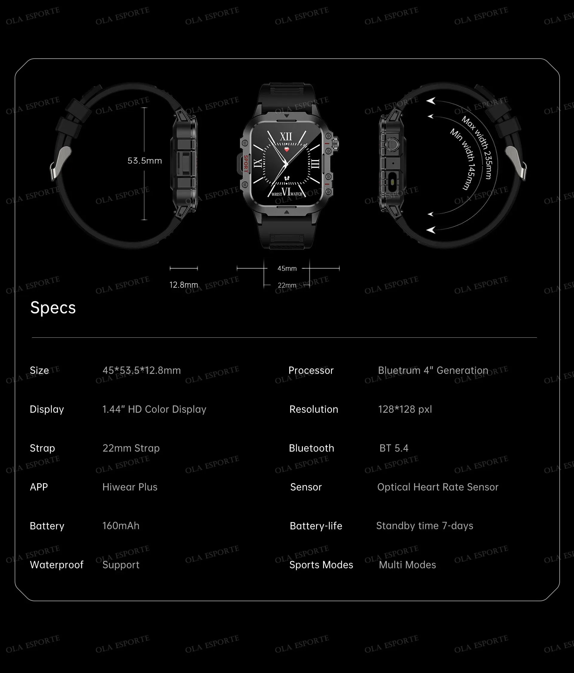 2026 New Military-grade Smart Watch Men GPS Flashlight 3ATM Waterproof Watch Bluetooth Call 100+Sport Outdoor Smartwatch Pk Hw12