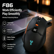Tri-Mode Wireless Mouse Bluetooth 2.4G Rechargeable RGB Office Mouse with LED Display for Laptop PC