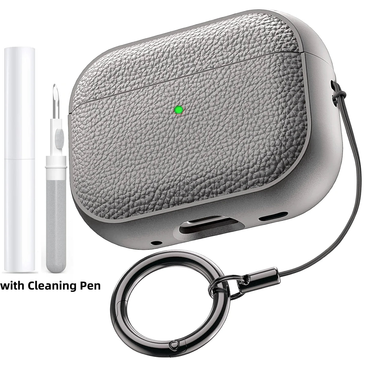 Earphone Case for AirPods 5/Pro 3/Pro 2/4 Leather-Like Design Protection Case with Keychain For AirPods 5/4/Pro 3 (2026 Release)