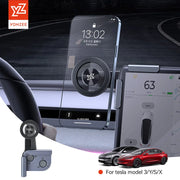 YZ For Tesla Car Phone Holder Model Y YL 3 Highland Juniper N52 Magnetic Screen Mount Universal Phone Stand for All iPhone 16 15