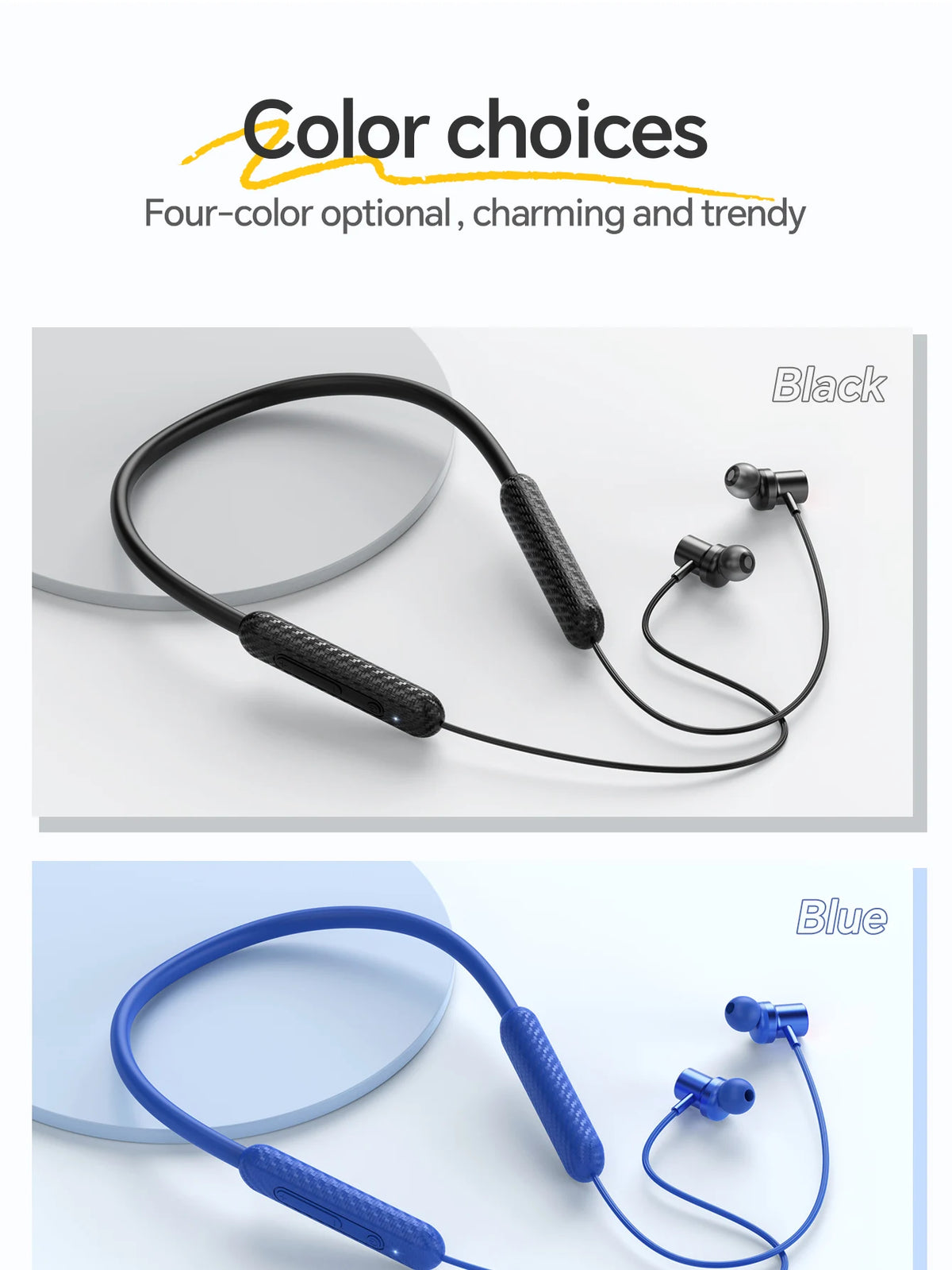 HOCO ES70 Neckband Headsets Bluetooth Wireless Headphones Outdoor Sport Earphones Portable Hifi Sounds Earbuds With Microphone