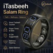 SQ666 Smart Zikr Tasbeeh Steel Ring with Magnetic Charging Case LED Display Comprehensive Health Monitoring Gift
