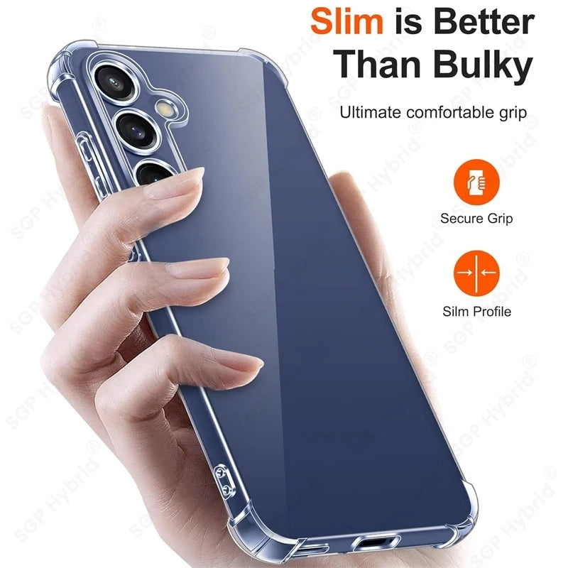 Shockproof Clear Silicone Soft Case For Samsung Galaxy S25 FE 5G Back Cover Shell On SamsungS25FE GalaxyS25FE Ultra-Thin S25FE