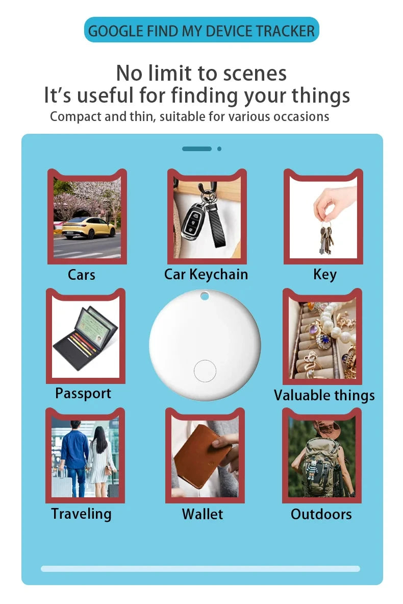Android Anti-lose Tracker for Google Find My Positioning Far Away Finder Voice Locate Suitcase Keys Bag Toys Smart Airtag