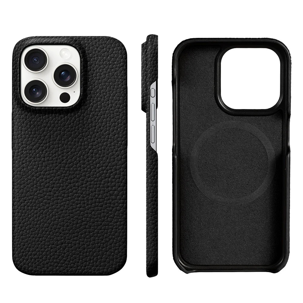 LANGSIDI Natural Cowhide Leather for Magsafe Case for iPhone 16 15 Pro Max Promax 15Pro 16Pro Luxury Magnetic Phone Back Cover