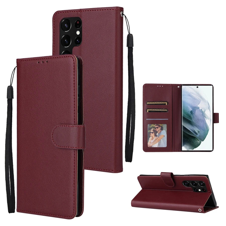 Wallet Magnetic Flip Card Stand Leather Case For Samsung Galaxy S23 Ultra S22 Plus S21 FE S20 A12 A13 A14 A34 A51 A52 A53 A54