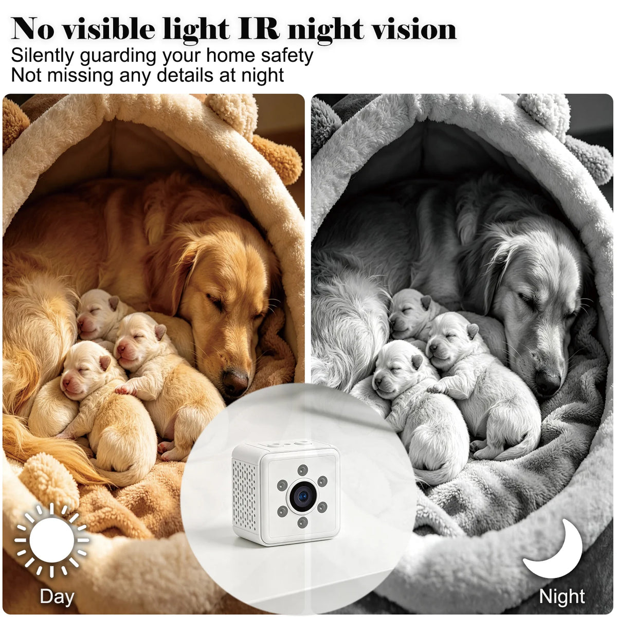 Next-Gen Mini Wireless Security Camera Portable Smart Indoor Nanny Cam with Motion Alerts