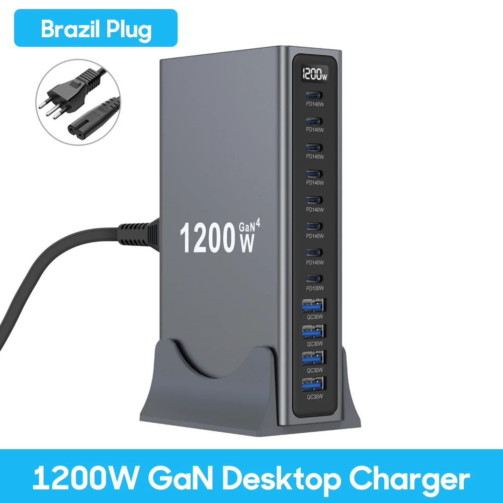 UHOMEBUY 400W USB C Charger 10-Ports GaN Charging Station 140W Max Single Port PD3.1 Fast Charger for MacBook Pro iPhone Samsung