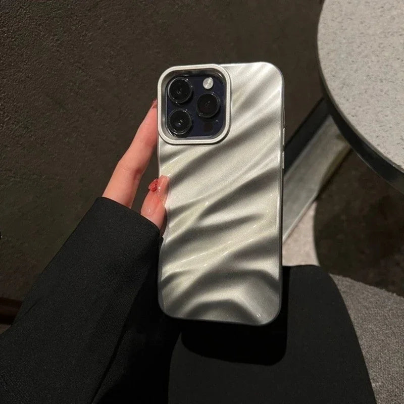 Soft Water Ripple Pattern Phone Case For iPhone 11 12 13 14 15 16 17 Pro Max X Xs Max XR 7 8 Plus SE 2020 Air Bumper Cases Cover