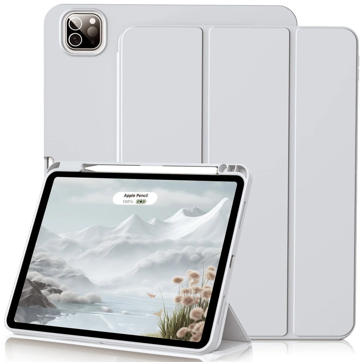 Pencil Case for iPad Air Pro 10.9 11 12.9 13 A16 10th 11th Generation Air 4 5 6 7 Trifold Stand Flip Cover With Pencil Holder