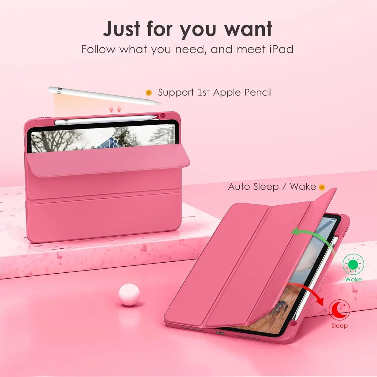 Solid Color Tablet Case for IPad (A16) 11inch 2025 10th 10.9Inch Clear Back TPU Shockproof Protector Cover with Pencil Holder