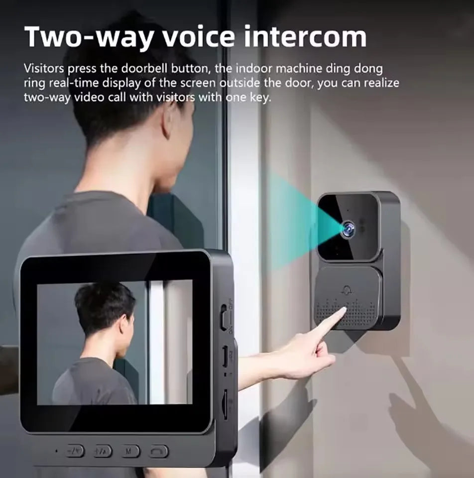 Doorbell Camera Smart Wireless 4G Video Intercom Camera Inteligente Night Vision 4.3 Inch HD Screen For Security Home Apartment